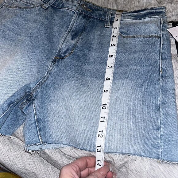 Articles of Society Blue Denim Cut Off High Rise Frayed Salt Aire Shorts Size 28 - Picture 7 of 8